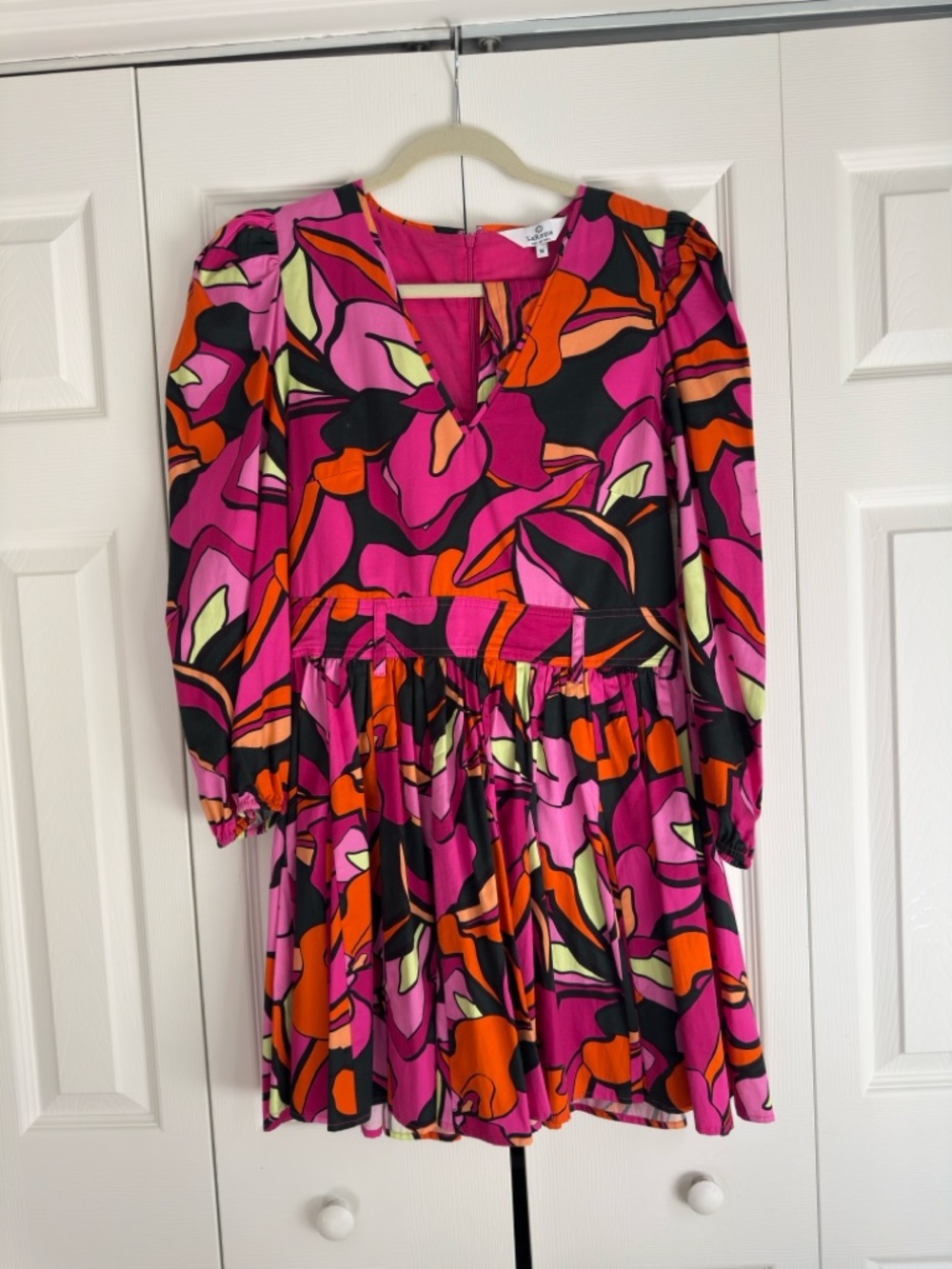 LaRoque Pink Floral-Print Mini Dress